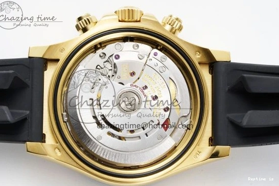 1222 OnTrend Daytona 116518 BTF 1:1 Best Edition YG Black Dial on Oysterflex Rubber Strap SA4130 V 2260